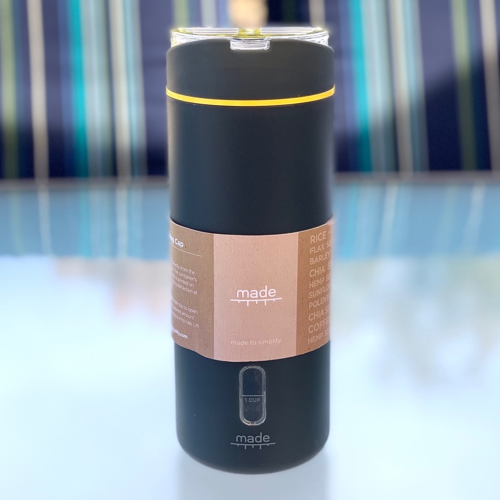 Measuring 36 Oz. Food Storage Container by Made ~ Gray and Yellow